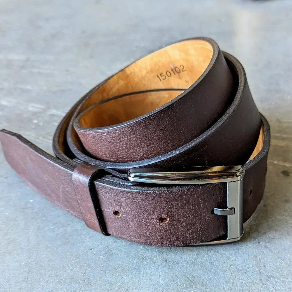 Remo Tulliani Brown Leather Italian Calfskin Belt size 38